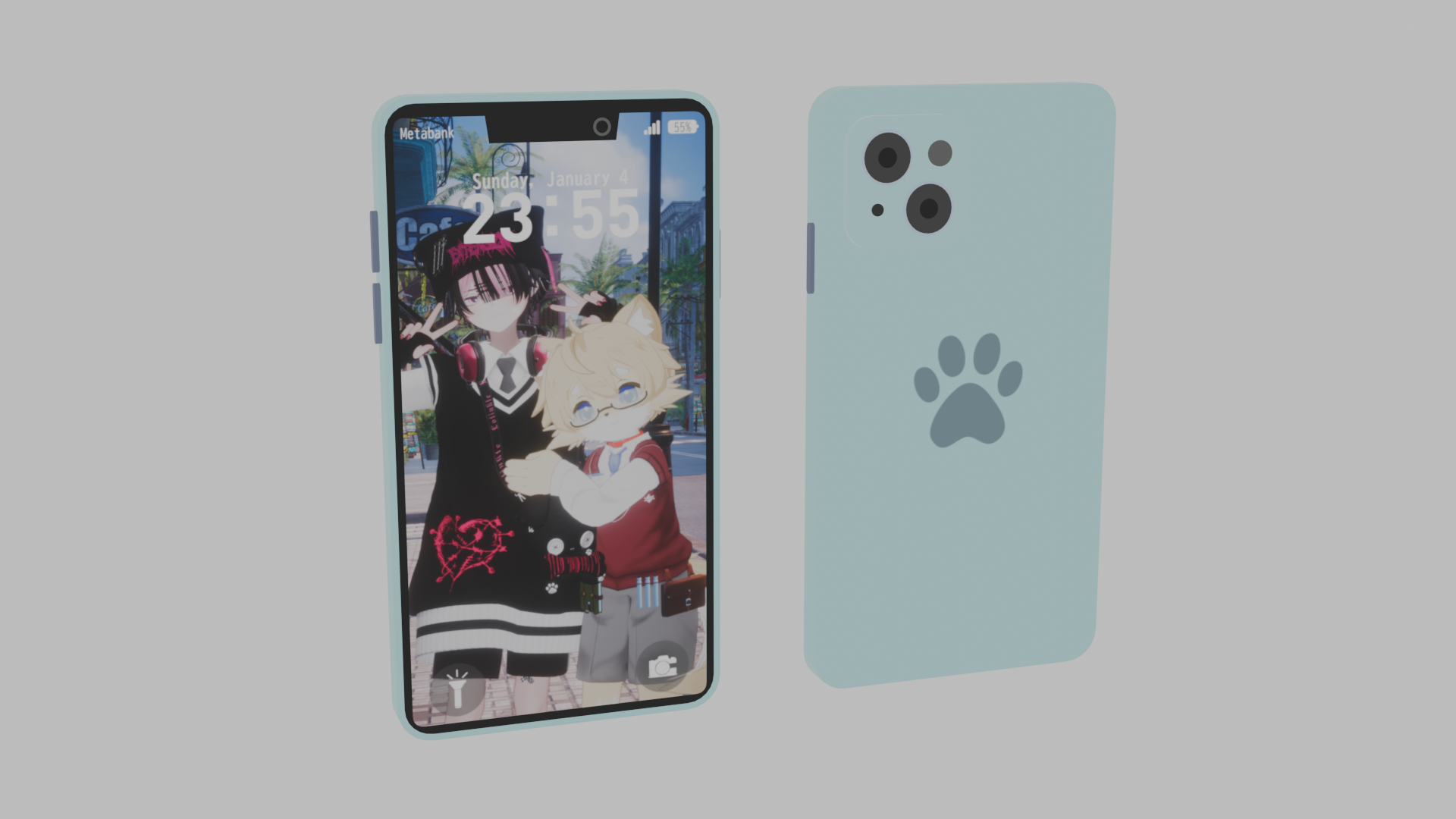 ロック画面と裏面